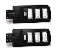 LEOFLA 2 x Luz de Calle Led 90W con Panel Solar crepuscular y Mando a Distancia