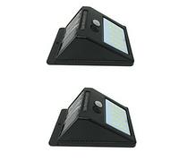 LEOFLA Par de Faros De 20 Led Con Panel Solar Crepuscular Y Sensor De Movimiento