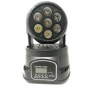LeoFla Proyector de Cabeza giratoria con 7 LED de 10 W RGB Efecto Discoteca Fiesta DMX, Variable, Media