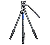 Leofoto LS-225CEX + BV-1R Fibra de Carbono CF 5 Secciones Trípode de Viaje con Base de Nivelación Incorporada Más Cabeza de Video Ideal para Cámaras Compactas