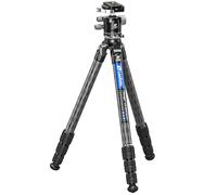 Leofoto LS-284CEXX - Trípode de viaje con cabezal de nivelación integrado, serie Ranger, fibra de carbono, 4 secciones de patas, ligero, cabeza de bola opcional (trípode con cabezal de bola de 36 mm)