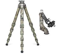 Leofoto Max Birder Full Camouflage LS-365CEX+PG-1 Fibra de carbono CF 5 Secciones con base de nivelación integrada de inclinación de 15° + cabezal cardán con funda de transporte para guitarra