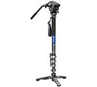 Leofoto MV-324C+BV-10 de fibra de carbono Flip Lock Pro Video Camera Monopod + Arca/RRS Compatible Head +Trípode Soporte Carga máxima 22 Lb, 1600 mm