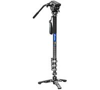 Leofoto MV-324CL+BV-10 Extra Tall Fibra de Carbono Flip Lock Pro Video Camera Monopod + Arca/RRS Compatible Cabeza +Trípode Soporte Carga Max 22 LB, 1600 mm