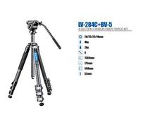 Leofoto - Manba - Trípode de Carbono para Cámaras - Incluye Videohead - Capacidad de Carga de 4kg - Pies Extensibles - Altura mínima de 17,5 cm a máx. Altura de 158 cm - LV-284C + BV-5