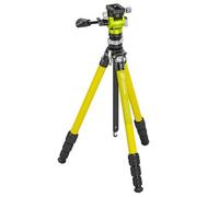 Leofoto Trípode de carbono LY-224C Mr.Y + cabezal panorámico de vídeo BV-0R + base niveladora LB-38 amarillo