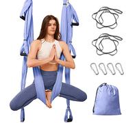 Leogreen Aerial-Yoga-Hängematte mit Befestigungsset, Hellviolett