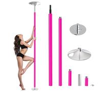 Leogreen Barra Pole Dance de Silicona, Altura Ajustable de 223,5-274,5cm, Estática y Giratoria, 200 kg de Capacidad, para Hogar Club