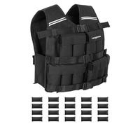 Leogreen Chaleco Lastrado 10kg, Chaleco de Entrenamiento Con Pesas Ajustable con 20 paquetes de peso Extraíbles, banda reflectante, para Correr, entrenamiento de fuerza