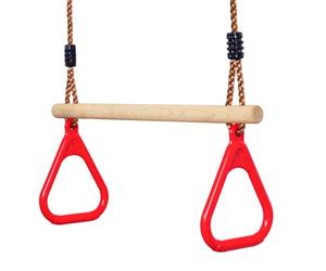Leogreen Trapecio Madera Rojo Amarillo Columpio Árbol