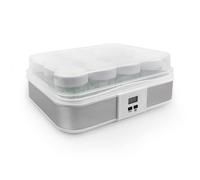 Leogreen - Yogurtera, Máquina para Yogur Natural y Saludable, 12 tarros, con el contador de tiempo, 30,6 x 25 x 12,4 cm, Blanco, Capacidad por frasco: 0,21 L, Ajuste del temporizador: 0-15 horas