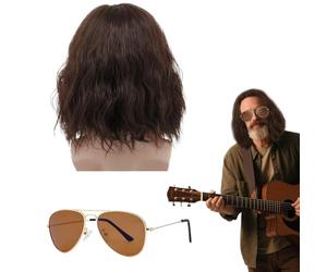 LEOINAER Peluca Larga marrón para Hombre, Peluca Natural Fibra sintética, 35 cm de Largo, Disfraces de Thor, Aquaman, John Wick