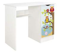 leomark Escritorio Roma de Madera con Compartimiento para Niños Búhos | ROMA /Dim: 90/50/77, Mesa de madera de Trabajo o Estudio, 77 (Alto) cm, Ancho: 50 cm, Peso: 29,5 kg, alegrarse de esto mueble
