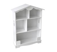 leomark Estantería de Madera para Niños, Casa Blanca, Tres Estantes, Altura 101cm, Librero para Dormitorio