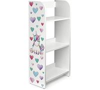Leomark Estantería de Madera para Niños - Unicornio - Tres Estantes, Librero para Dormitorio, Altura 102,5 cm