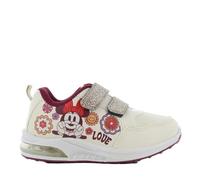 Leomil Disney Minnie Zapatos niñas Zapatos con Luces para niños 28, Ideal para la Escuela y el Tiempo Libre, Beige