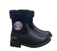 Leomil Frozen Botas de nieve Elsa Botas de invierno niñas 26, Suela antideslizante para días fríos de invierno, Negro