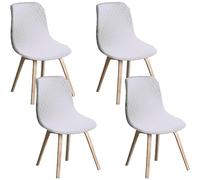 Leomix Fundas para sillas de Concha Impermeables, Funda para Silla de Comedor de Jacquard, Fundas para sillas Modernas de Mediados de Siglo, para Cocina, Oficina y Sala de Estar,C,4pack