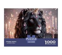 León 1000 Piezas Juego de Puzzle Muebles y Decoración de Pared Colorido y Detallado Escena Un Gran Relleno Festivo para a Partir de 10 Años Juego de Puzzle para Toda la Familia 52x38cm/