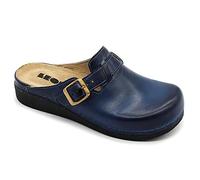 LEON 5000 Zuecos Mules Zapatillas Zapatos de Cuero, Mujer, Azul, EU 37