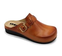 LEON 5000 Zuecos Mules Zapatillas Zapatos de Cuero, Mujer, Marrón, EU 41