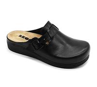 LEON 5000 Zuecos Mules Zapatillas Zapatos de Cuero, Mujer, Negro, EU 39