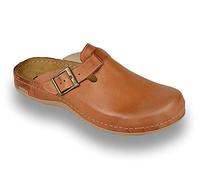 LEON 707 Zuecos Zapatos Zapatillas de Cuero para Hombre