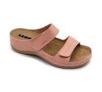 LEON 907 Sandalias Zuecos Mules Zapatillas Zapatos de Cuero, Mujer, Rosa, EU 41