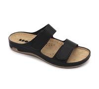 LEON 954 Sandalias Zuecos Mules Zapatillas Zapatos de Cuero, Mujer, Negro, EU 39