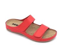 LEON 954 Sandalias Zuecos Mules Zapatillas Zapatos de Cuero, Mujer, Rojo, EU 39