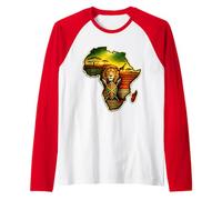 León Africano, África Camiseta Manga Raglan