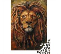 León Africano Majestuoso Puzzle de 1000 Piezas Papel para Adultos Estilo Artístico Juego de Puzzle 1000 Piezas Relajación Decoración Regalo 38x26cm/1000pcs