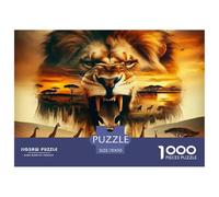 León Africano Puzzle para Adultos Puzzle de 1000 Piezas Papel Reino Animal Relajación Enfoque Diversión Familiar Decoración Regalo 70x50cm/1000pcs