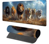 LeóN Alfombrilla Ratón Gaming 1200x600x3mm, Alfombrilla Escritorio XXL Tigre, Mouse Pad con Base de Goma, Protector Escritorio con Bordes Cosidos, Desk Mat para Gamer, Oficina, PC, Gaming, 5-1338