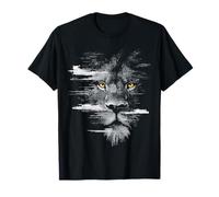 León Animal Amante Arte Safari Zoo Rock Ilustración Gráfica Camiseta