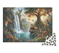 León, Animal de la Selva Puzzle 1000 Piezas Adultos Y Niños,Premium,Reto,Rompecabezas,Deco Pared,Regalo Ideal,14 Años+,Anti-estrés,Relax,Desafío,Cartón,Educativo 70x50cm