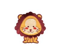 León Animal - Parches Termoadhesivos Bordados Aplique Para Ropa, Tamaño: 4,4 x 4,5 cm