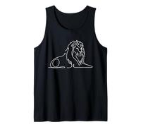 León Arte Lineal Dibujo Fauna Safari Diseño Camiseta sin Mangas