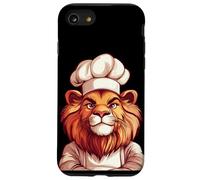 León audaz con un sombrero de cocinero para un ambiente culinario Carcasa para iPhone SE (2020) / 7 / 8