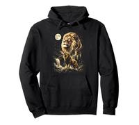 León Aullando a la Luna Meme Sudadera con Capucha