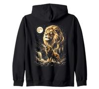 León Aullando a la Luna Meme Sudadera con Capucha