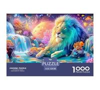 León Azul en el Vibrante Mundo de Arrecifes Subacuáticos Puzzle De 1000 Piezas león, Excelente Juego para Adultos Y Niños 52x38cm/1000pcs