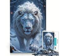 León Blanco en el Bosque Invernal Rompecabezas de 1000 Piezas Juguete Creativo para desarrollar la Creatividad Encaje Seguro sin Piezas Sueltas Actividad para Compartir en Familia (38x26cm)
