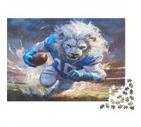 León Blanco Jugador de Fútbol Puzzle de 1000 Piezas Papel para Adultos Escena Deportiva Dinámica Relajación Familiar Regalo Hogar 38x26cm/1000pcs