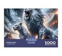 León Blanco Montañas Nevadas Puzzle de 1000 Piezas De Papel para Adultos Escena Nocturna Puzzle para Toda la Familia 52x38cm/1000pcs