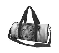 León Blanco y Negro, Bolsa de Viaje de Gran Capacidad, Bolso Redondo, Bolsa de Viaje Deportiva, Bolsa de Mano, Bolsa de Fitness