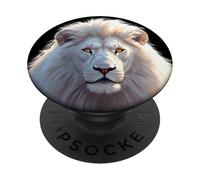 LEÓN, Cara DE LEÓN Blanco, Cabeza PopSockets PopGrip Adhesivo
