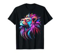 León Cara Impresión Arte Animal Lover Retrato Arte León Camiseta