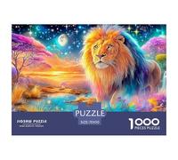 León con Mano de Arcoíris al Lado de un Lago Resplandeciente Puzzle De 1000 Piezas león Juguete Educativo para Niños A Partir De 12 Años Y Adultos 70x50cm/1000pcs
