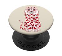 León Corazón Melena San Valentín Animal Salvaje PopSockets PopGrip Adhesivo
